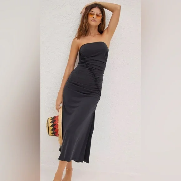 Anthropologie The Gabbie Strapless Ruched Tube Dress - Picture 1 of 4